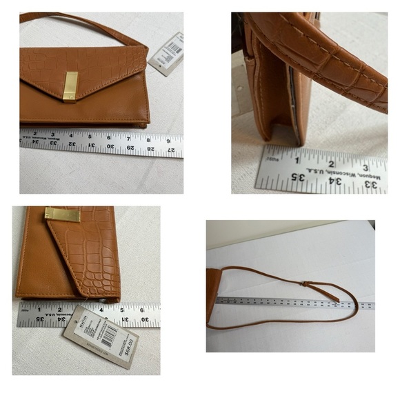 Kenneth Cole Reaction Lifetime Crossbody Wallet - Cognac Croc NWT with Flaws - Picture 7 of 11
